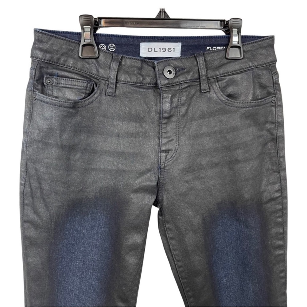 DL1961 Florence Instasculpt Boiler Skinny Black Metallic/Blue Jean Hybrid 28 - Picture 2 of 11